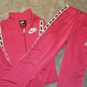 Girl's 6X Pink Nike Zip Up Jacket & Pants Set